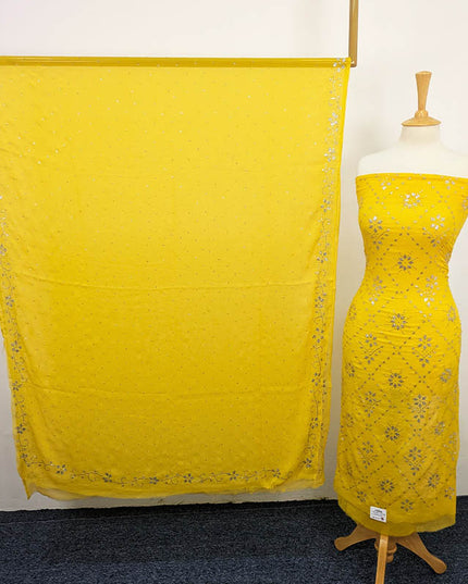 Handmade Mukesh Work Soft Chiffon 2pc Unstitched