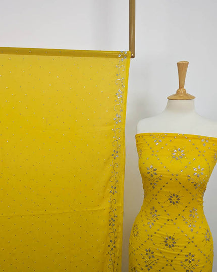 Handmade Mukesh Work Soft Chiffon 2pc Unstitched