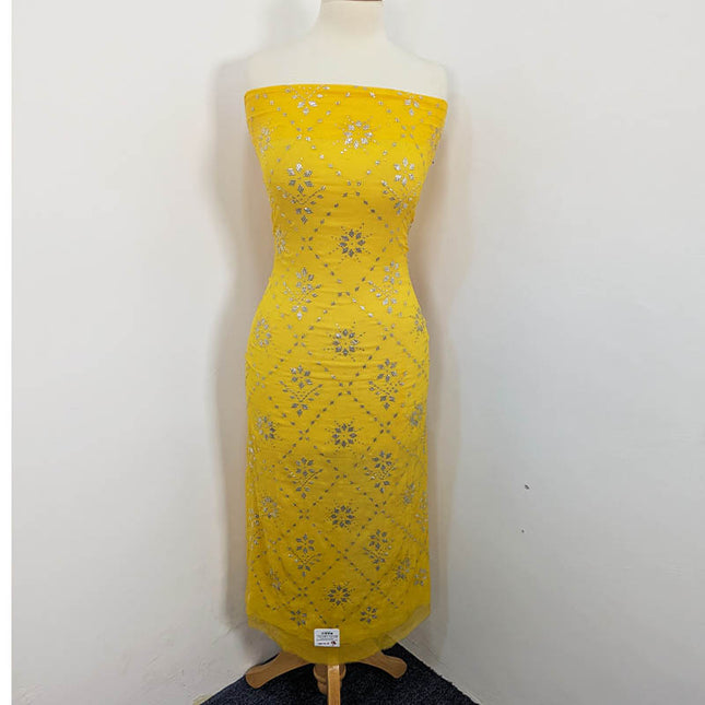 Handmade Mukesh Work Soft Chiffon 2pc Unstitched