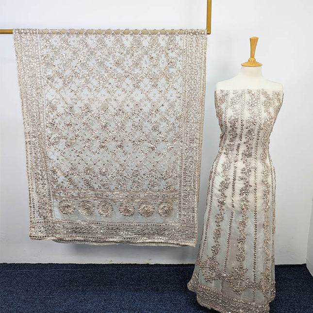 Handmade Gotta Work Frock  2pc Semi Stitched
