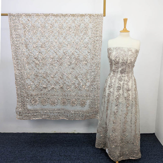 Handmade Dyeable Gotta Work Frock  2pc Semi Stitched