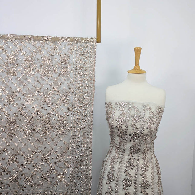 Handmade Dyeable Gotta Work Frock  2pc Semi Stitched