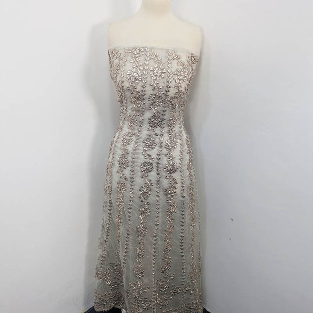 Handmade Dyeable Gotta Work Frock  2pc Semi Stitched