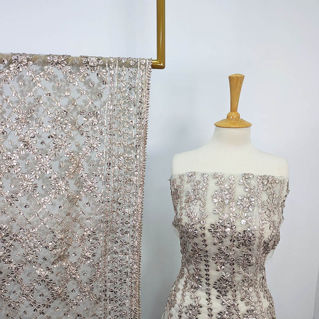Handmade Dyeable Gotta Work Frock  2pc Semi Stitched