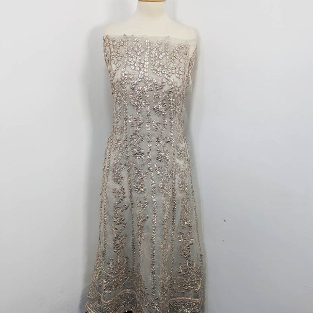 Handmade Dyeable Gotta Work Frock  2pc Semi Stitched