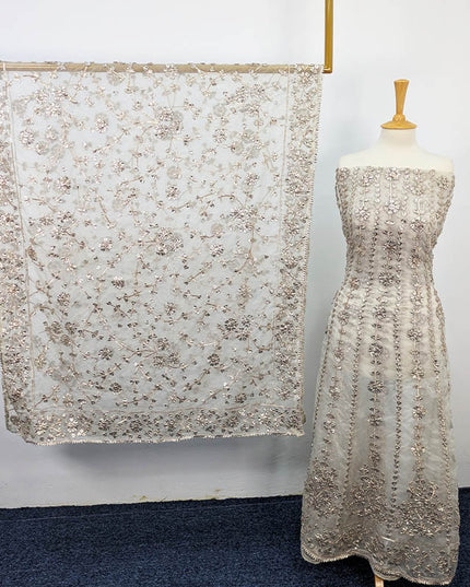 Handmade Dyeable Gotta Work Frock  2pc Semi Stitched