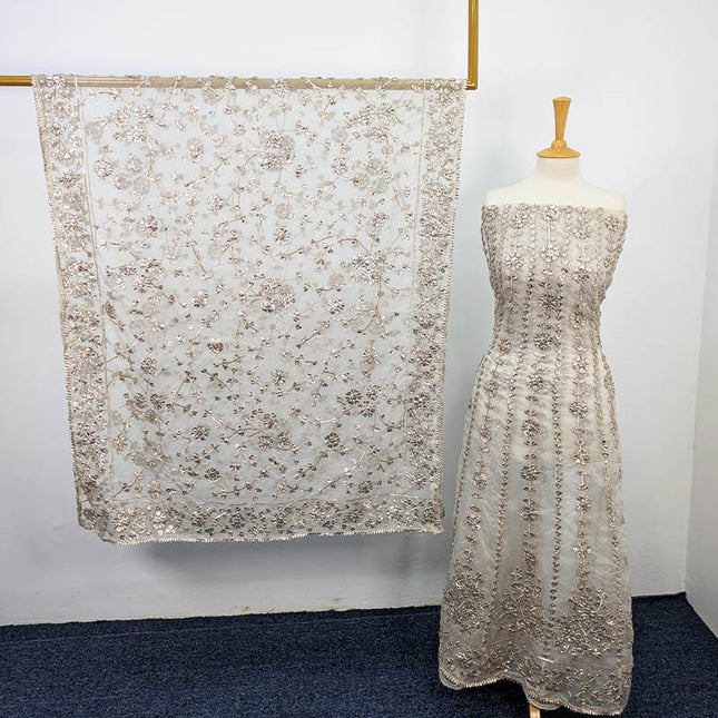 Handmade Dyeable Gotta Work Frock  2pc Semi Stitched