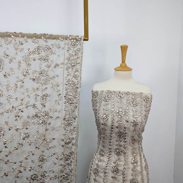 Handmade Dyeable Gotta Work Frock  2pc Semi Stitched