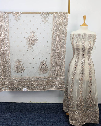 Organza Gotta Mirror Work Frock 2PC Unstitched