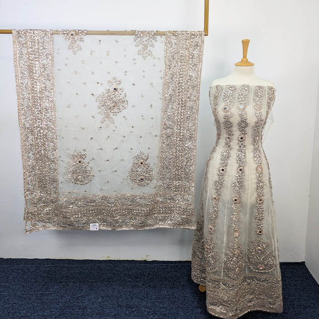 Organza Gotta Mirror Work Frock 2PC Unstitched