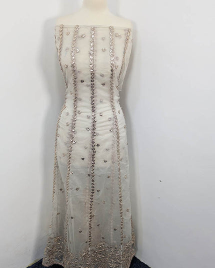 Handmade Dyeable Gotta Work Frock  2pc Semi Stitched