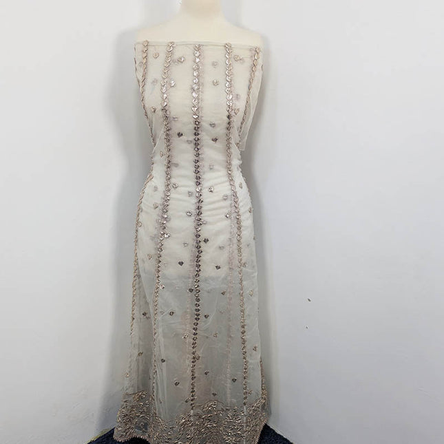Handmade Dyeable Gotta Work Frock  2pc Semi Stitched