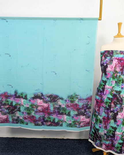 Digital Printed Shamoze Silk 3PC Unstitched