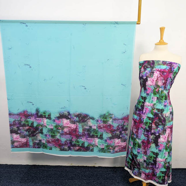 Digital Printed Shamoze Silk 3PC Unstitched