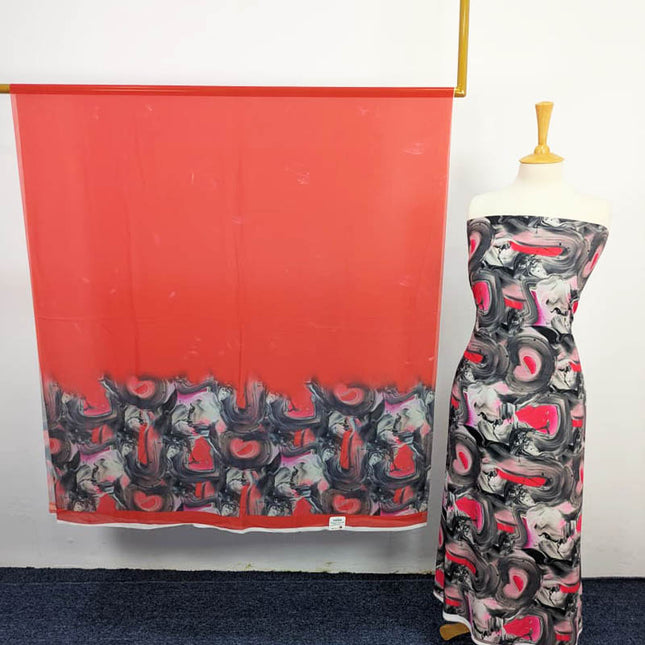 Digital Printed Shamoze Silk 3PC Unstitched