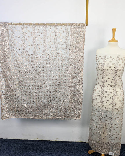 Handmade Dyeable Organza Full Jaal Gotta Work 2PC Unstitched