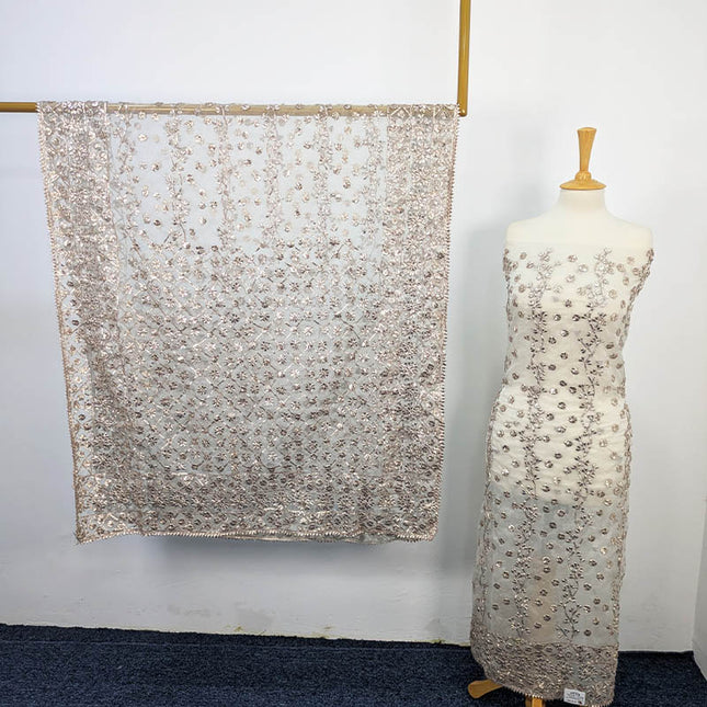 Handmade Dyeable Organza Full Jaal Gotta Work 2PC Unstitched