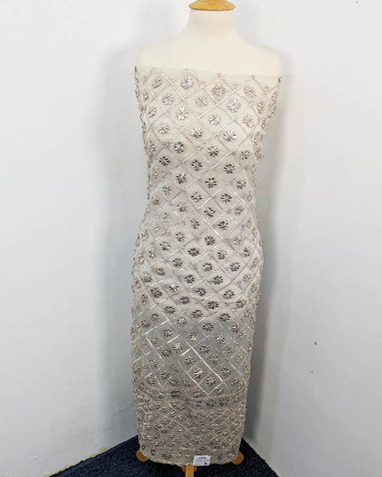 Handmade  Dyeable Organza Full Jaal Gotta Work 2PC Unstitched