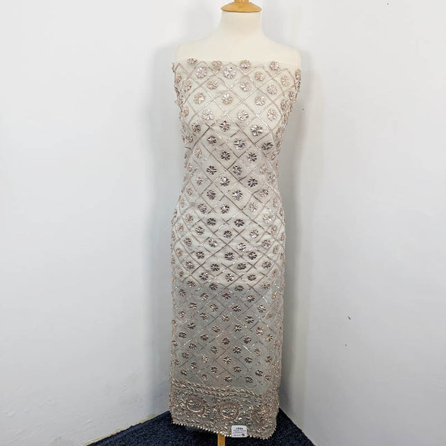 Handmade Dyeable Organza Full Jaal Gotta Work 2PC Unstitched