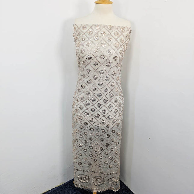 Handmade Dyeable Organza Full Jaal Gotta Work 2PC Unstitched