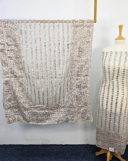 Handmade Dyeable Organza Full Jaal Gotta Work 2PC Unstitched