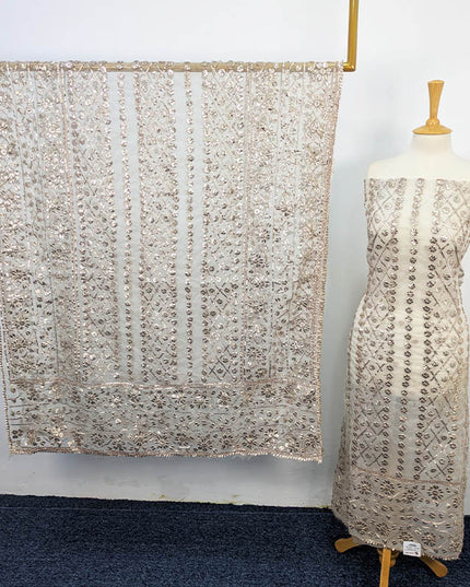 Handmade Dyeable Organza Full Jaal Gotta Work 2PC Unstitched