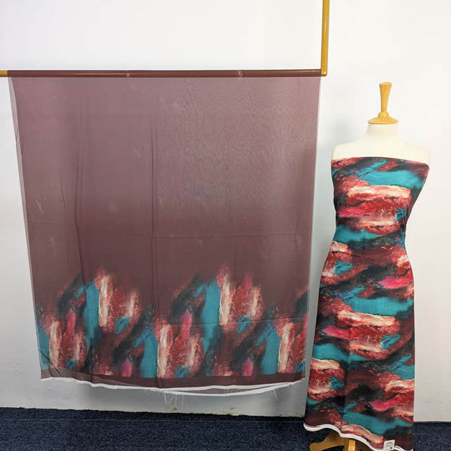 Digital Printed Shamoze Silk 3PC Unstitched