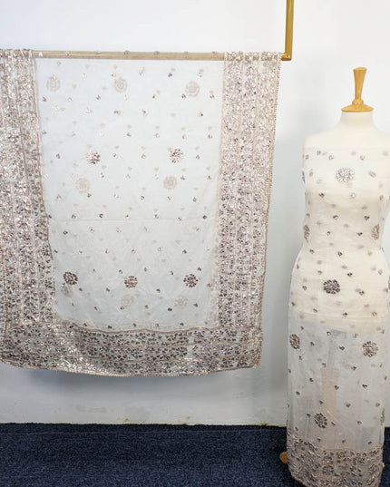 Handmade Organza Gotta Work Dyeable  2PC Unstitched