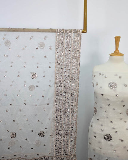Handmade Organza Gotta Work Dyeable  2PC Unstitched