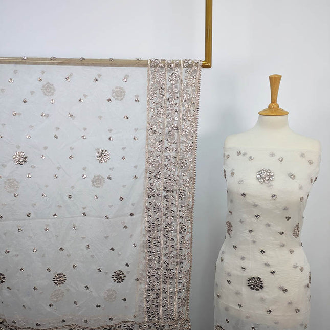 Handmade Organza Gotta Work Dyeable  2PC Unstitched