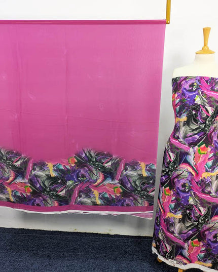 Digital Printed Shamoze Silk 3PC Unstitched
