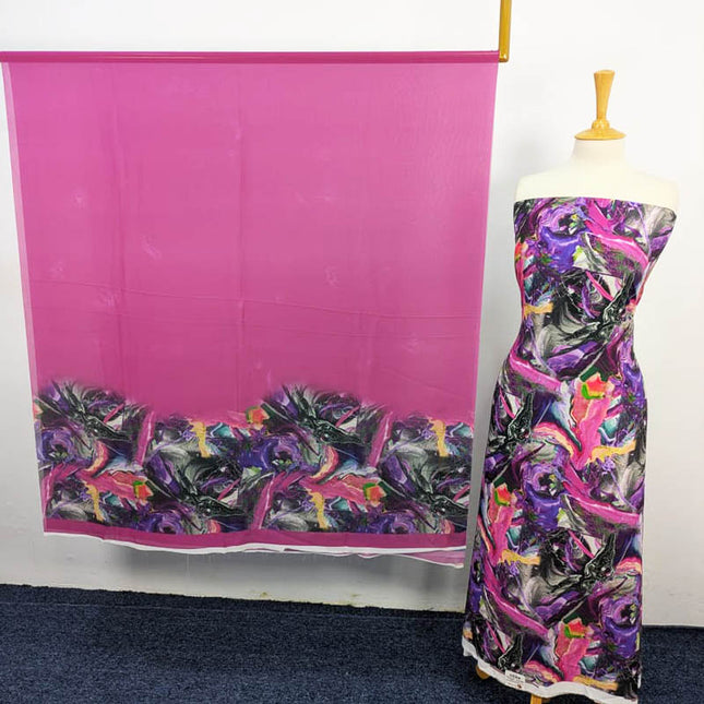 Digital Printed Shamoze Silk 3PC Unstitched