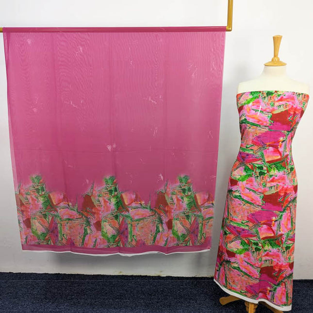 Digital Printed Shamoze Silk 3PC Unstitched