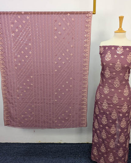 Embroidered Shamoz Silk 3pc Unstitched