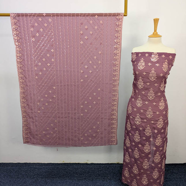 Embroidered Shamoz Silk 3pc Unstitched