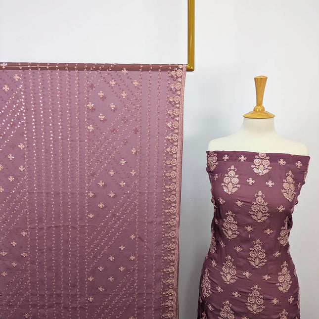 Embroidered Shamoz Silk 3pc Unstitched