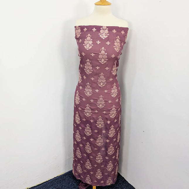Embroidered Shamoz Silk 3pc Unstitched