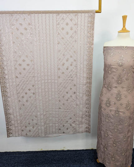 Embroidered Shamoz Silk 3pc Unstitched