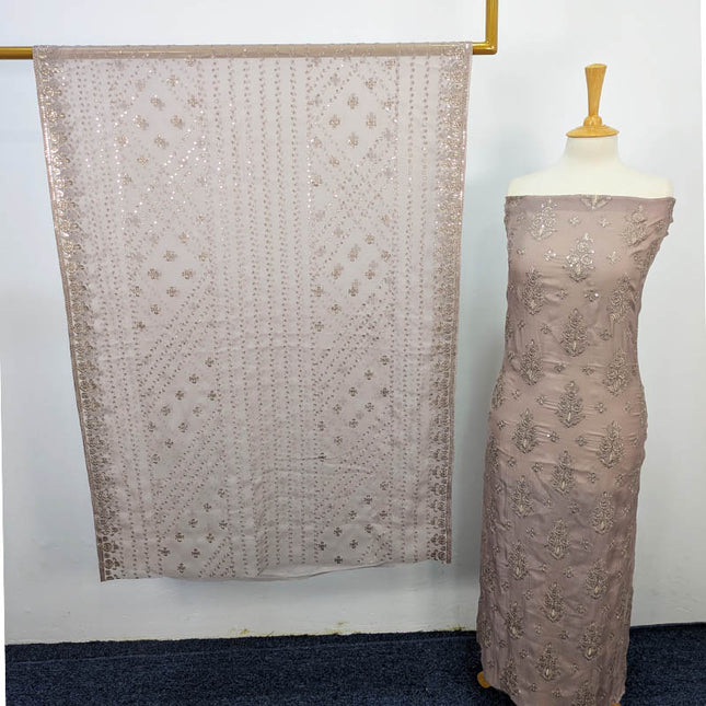 Embroidered Shamoz Silk 3pc Unstitched
