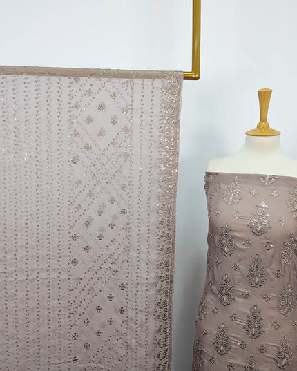 Embroidered Shamoz Silk 3pc Unstitched