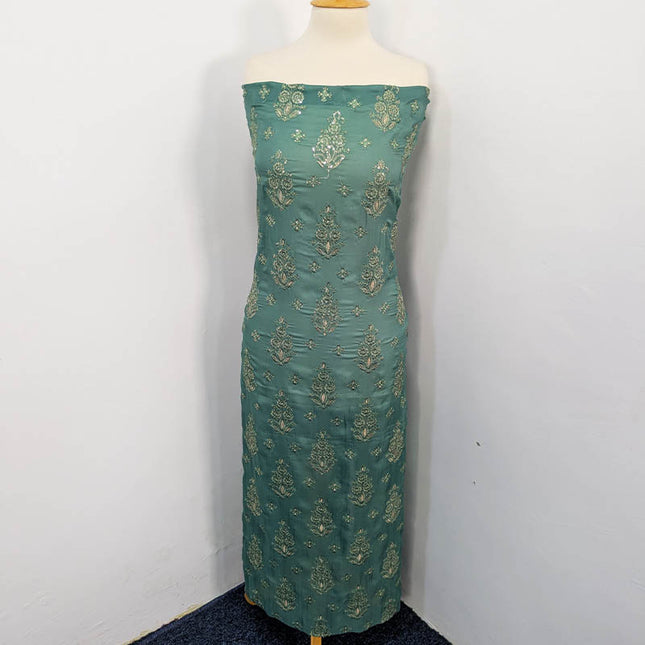 Embroidered Shamoz Silk 3pc Unstitched