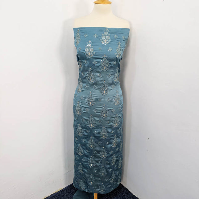 Embroidered Shamoz Silk 3pc Unstitched
