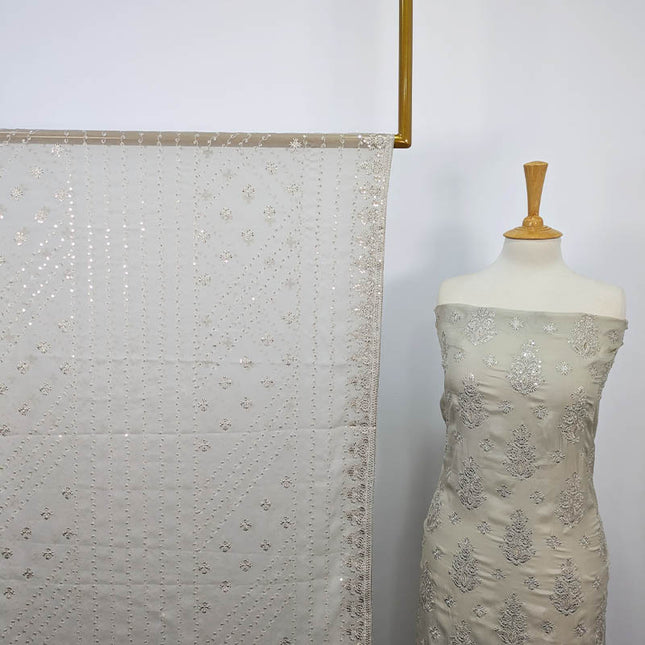 Embroidered Shamoz Silk 3pc Unstitched