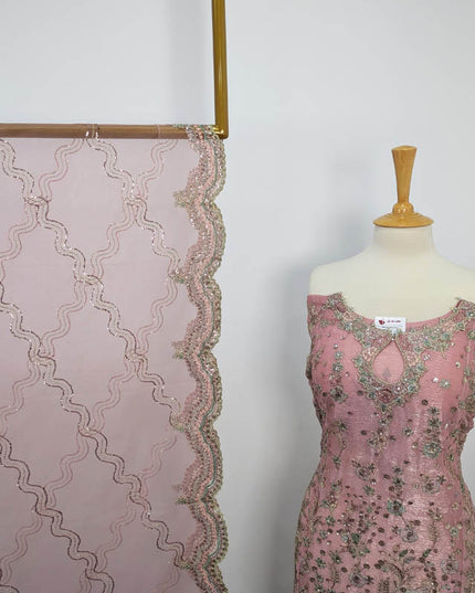 Embroidered Crinkle Silk Semi Stitched 3pc