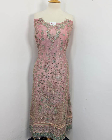 Embroidered Crinkle Silk Semi Stitched 3pc