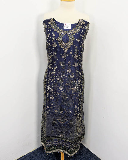 Embroidered Crinkle Silk Semi Stitched 3pc