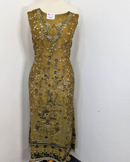 Embroidered Crinkle Silk Semi Stitched 3pc