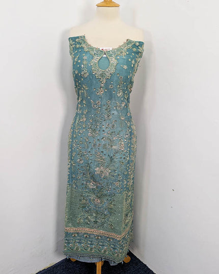 Embroidered Crinkle Silk Semi Stitched 3pc