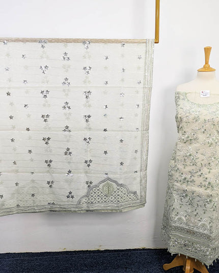 Embroidered Khaadi Net Dress 3PC for Women | Apka Libas