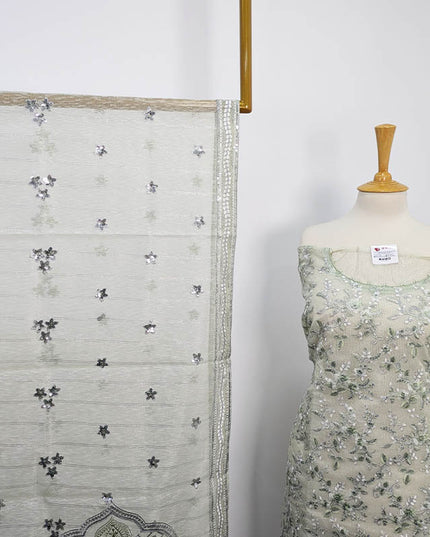 Embroidered Khaadi Net 3pc Semi Stitched
